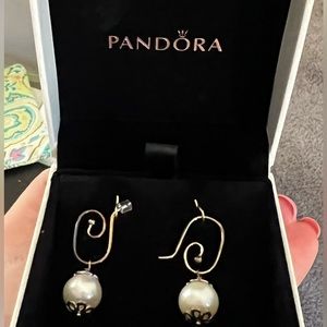 Pandora pearl earrings (never worn)